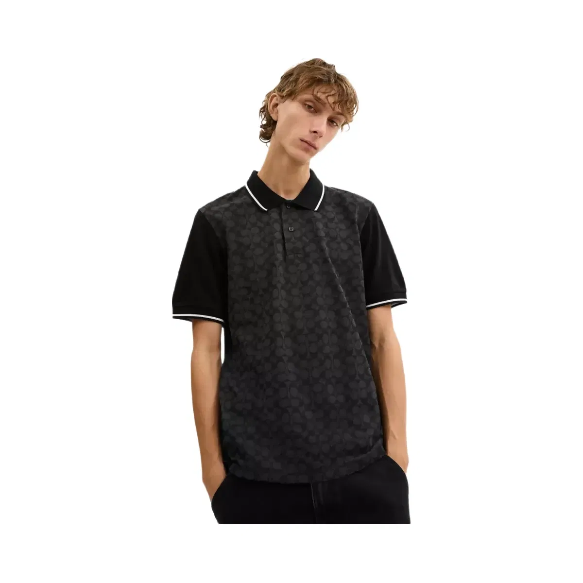 Coach Signature Polo in Charcoal Signature