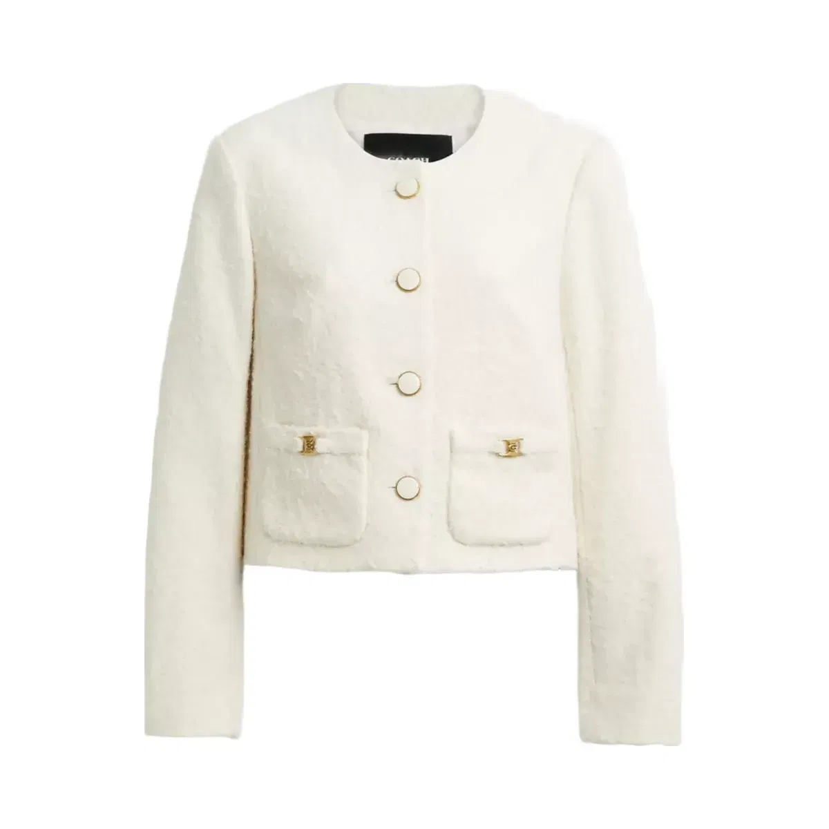 Coach Heritage C Boucle Jacket in Cream