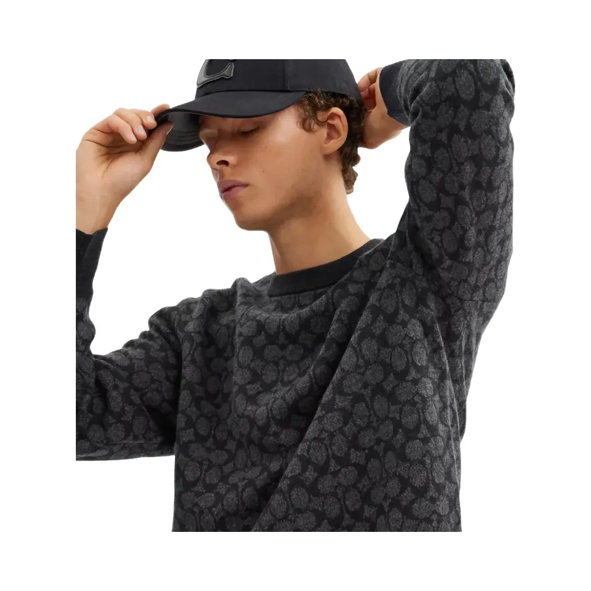 Coach Signature Crewneck Sweater in Charcoal Signature