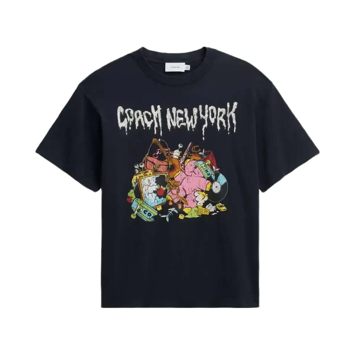 Coach Cartoons Relaxed T-Shirt In Organic Cotton in Navy