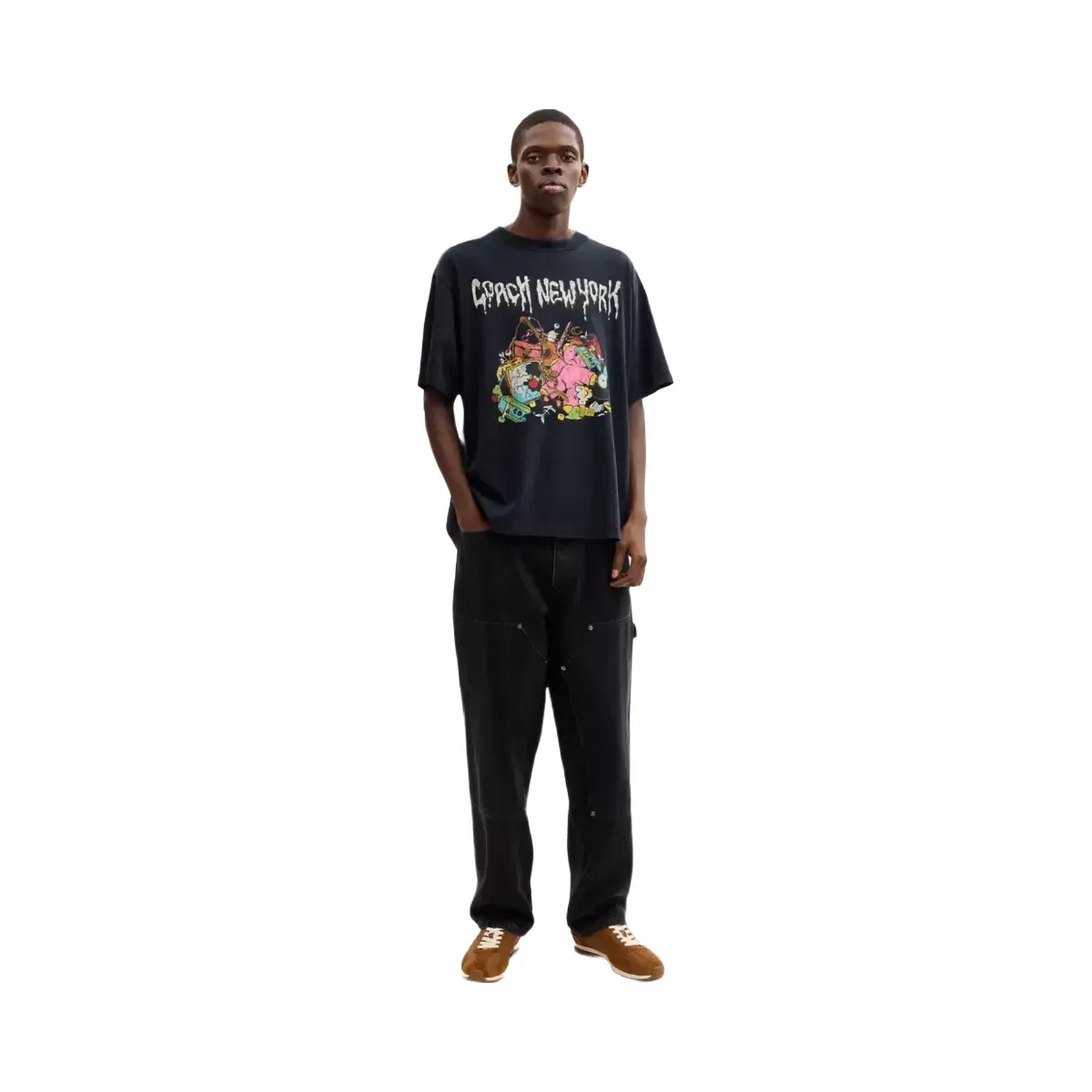 Coach Cartoons Relaxed T-Shirt In Organic Cotton in Navy