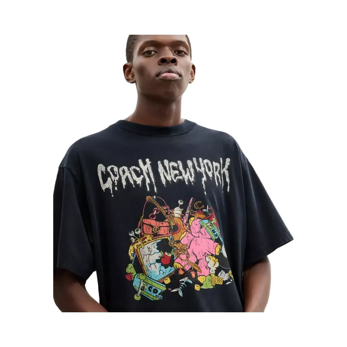 Coach Cartoons Relaxed T-Shirt In Organic Cotton in Navy