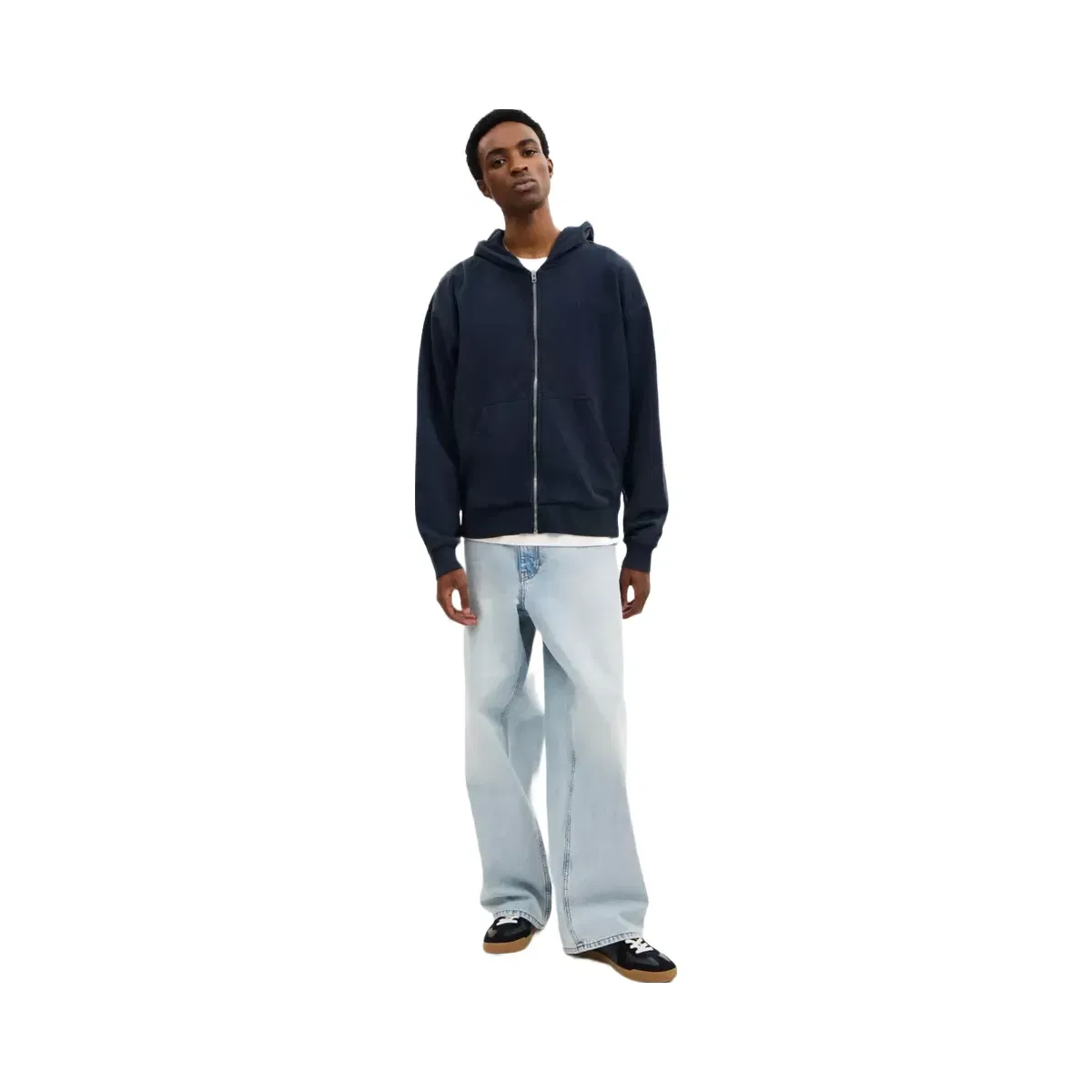 Coach Garment Dyed Zip Hoodie in Navy Blue
