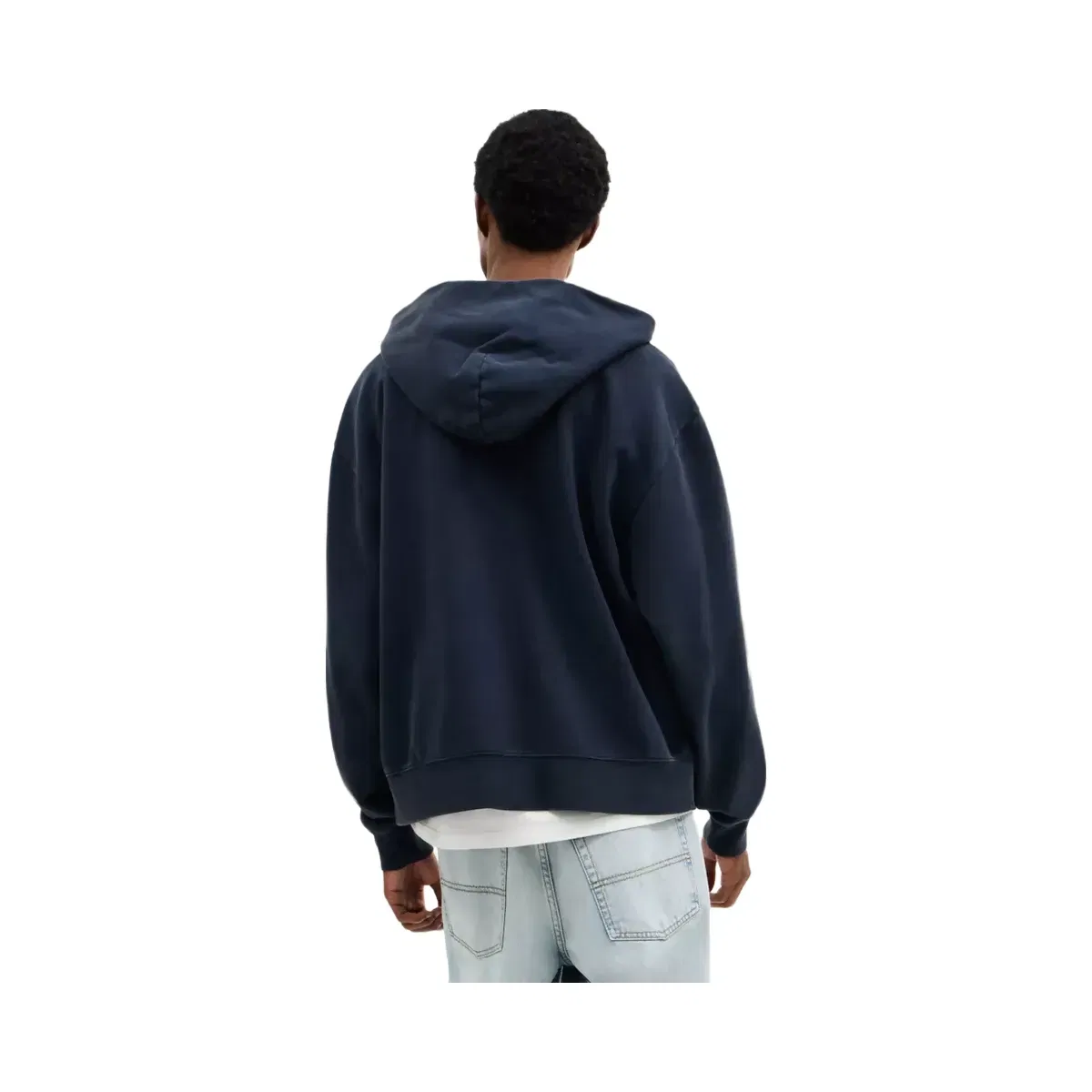 Coach Garment Dyed Zip Hoodie in Navy Blue