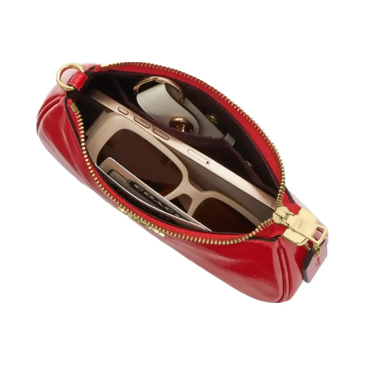 Coach Teri Mini Crossbody Bag With Bows in Gold Bright Cherry