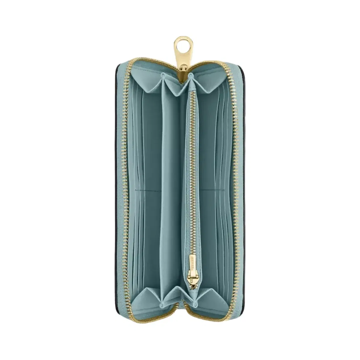 Coach Long Zip Around Wallet In Signature Canvas in Gold Light Blue