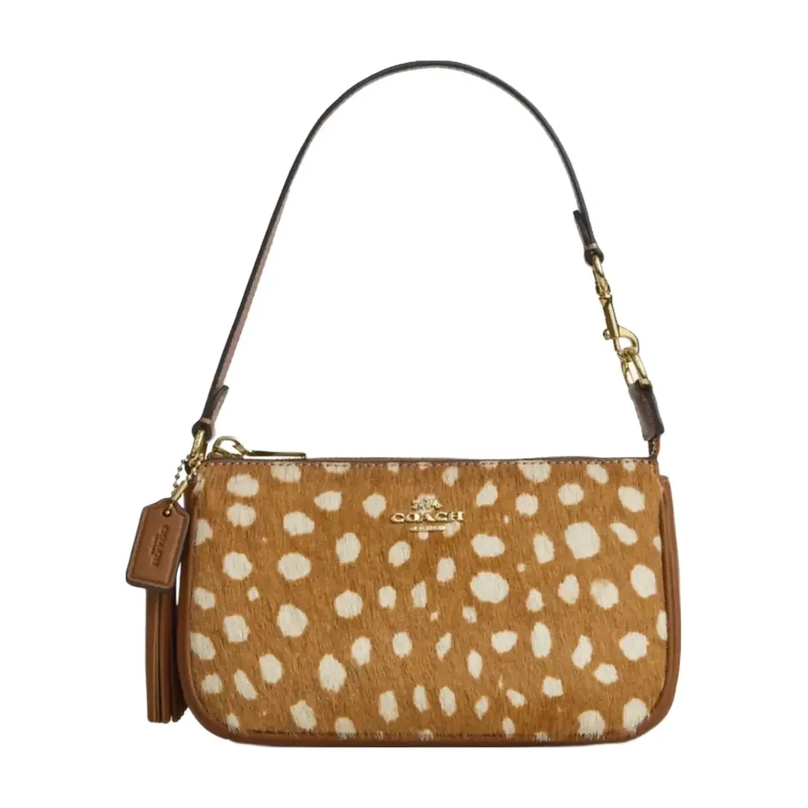 Coach Nolita 19 With Deer Print Gold Brown Multi
