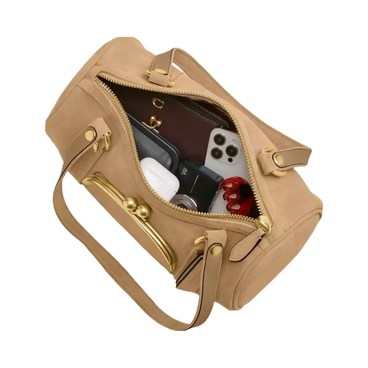 Coach Kisslock Barrel Bag in Brass Soul