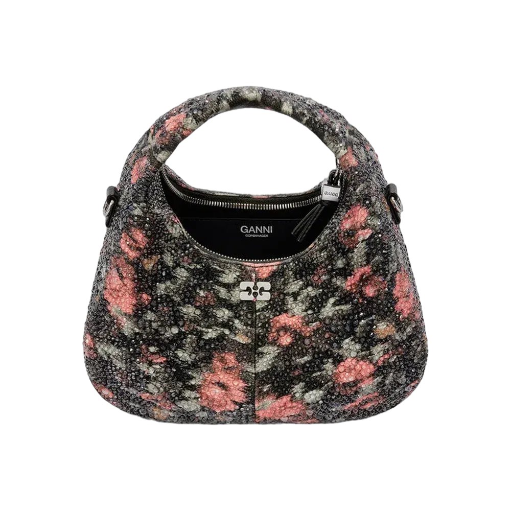 Ganni Mini Hobo Bag with Beaded Flower