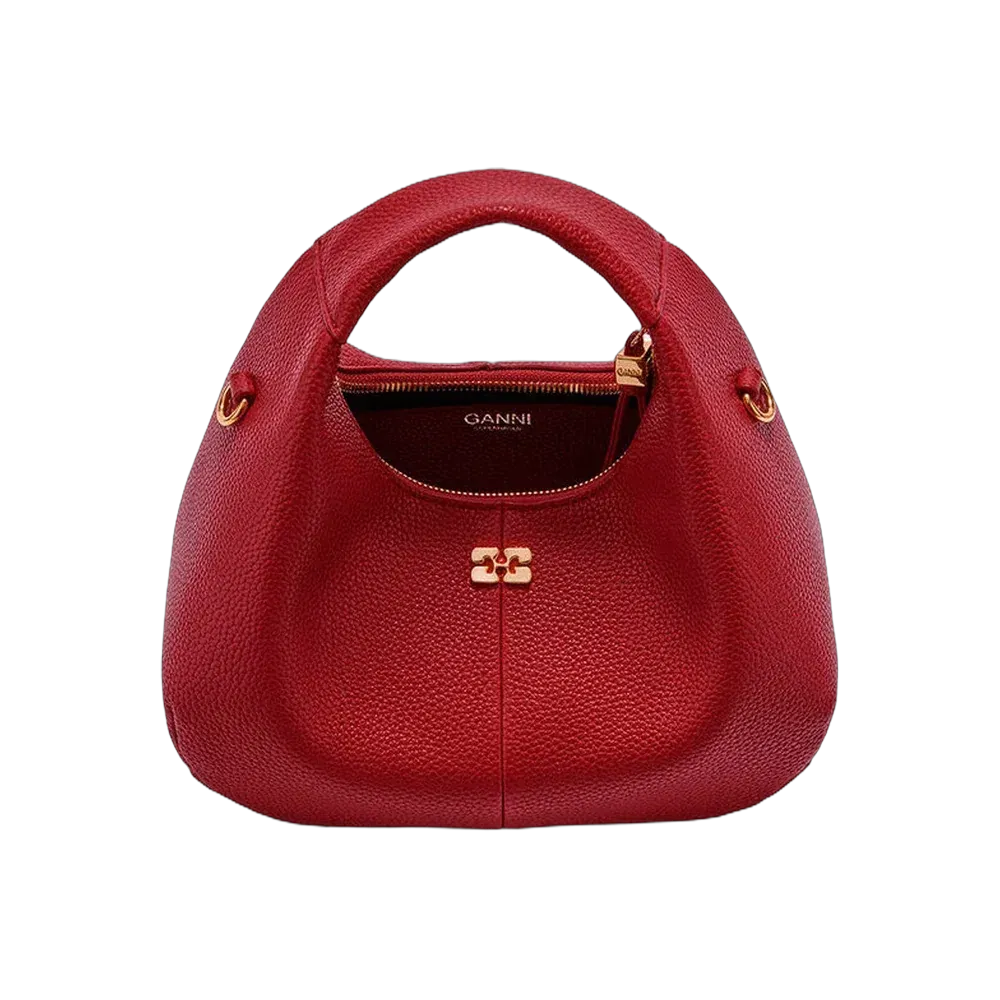 Ganni Grained Mini Hobo Bag