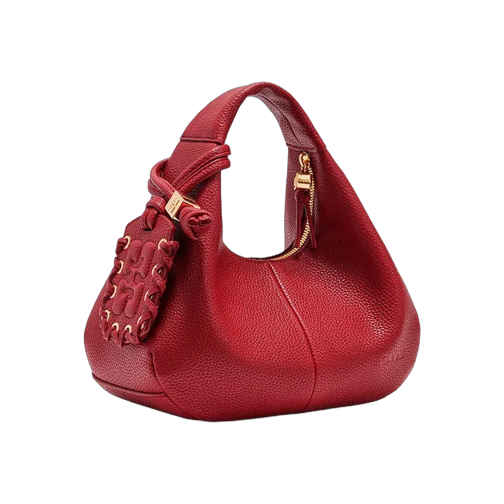 Ganni Grained Mini Hobo Bag