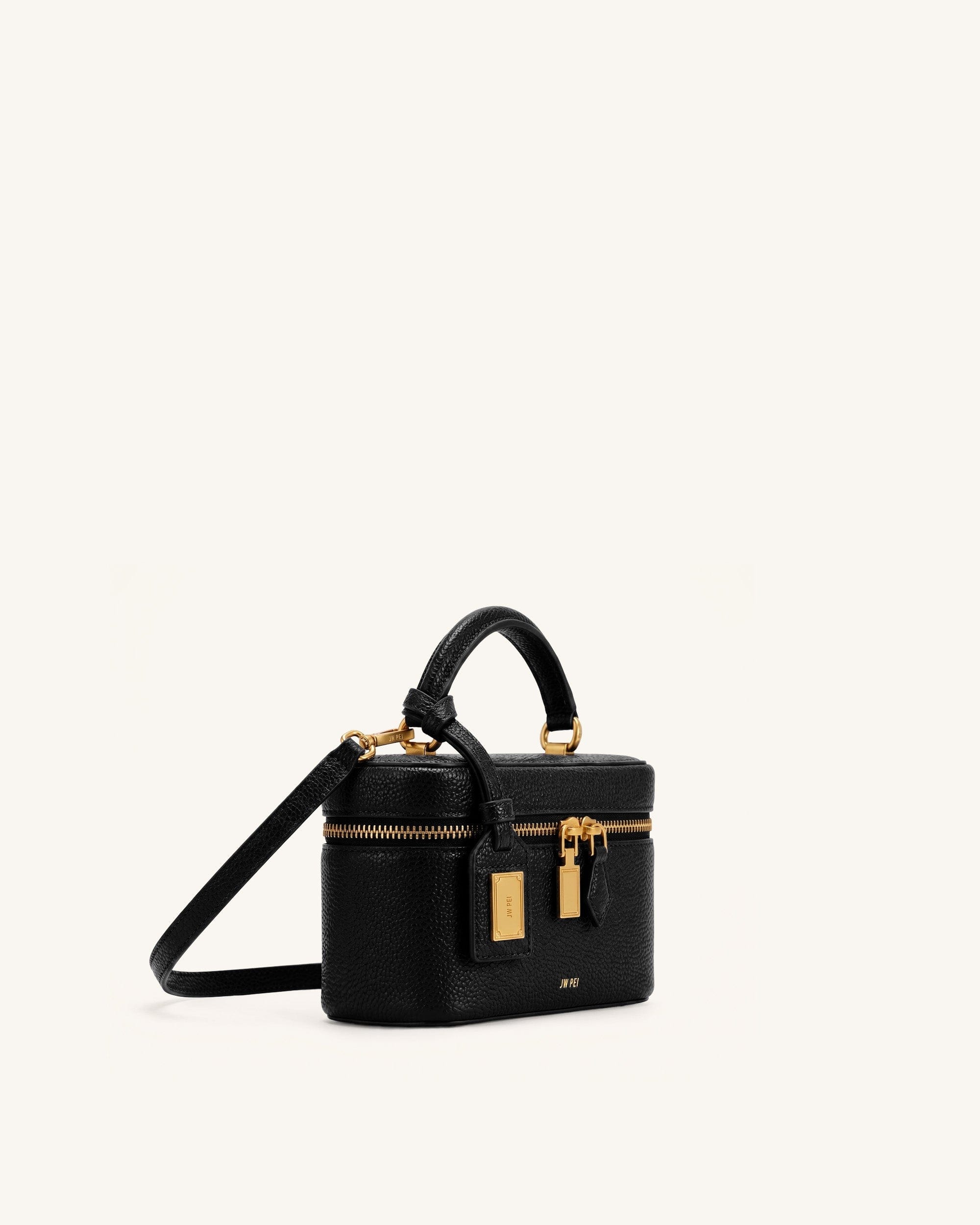 JW PEI Cleo Box Shape Top Handle Bag Ink Black