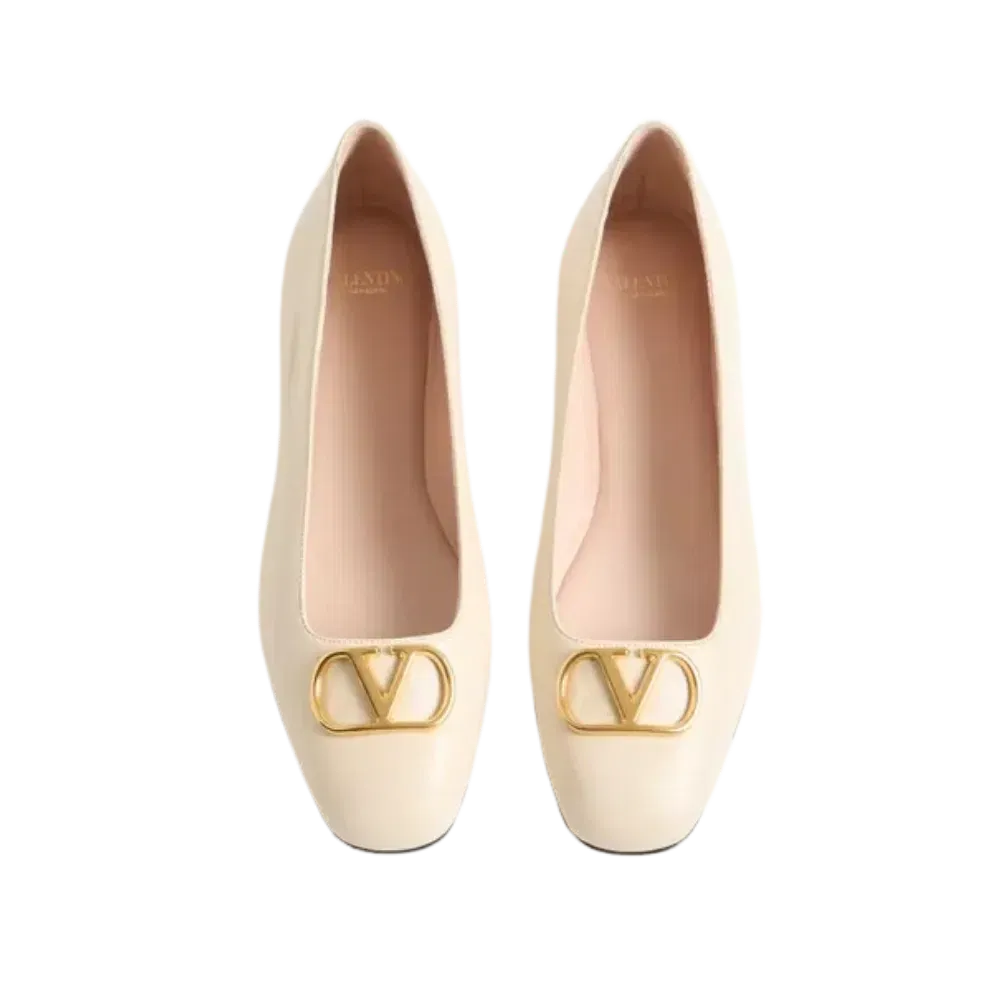 Valentino VLogo Signature Ballerina In Nappa 05mm Butter
