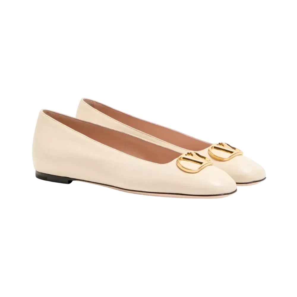 Valentino VLogo Signature Ballerina In Nappa 05mm Butter