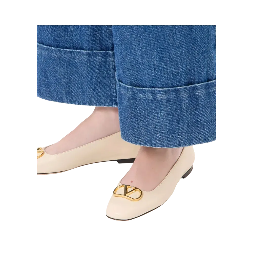 Valentino VLogo Signature Ballerina In Nappa 05mm Butter