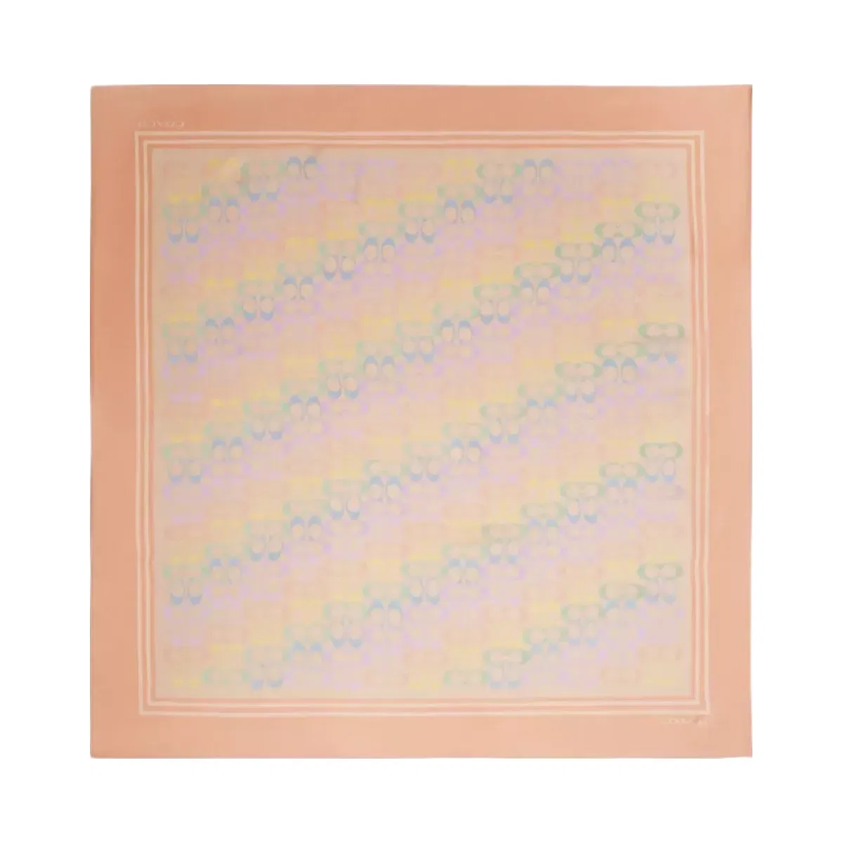 Coach Signature Rainbow Print Silk Square Scarf in Multi