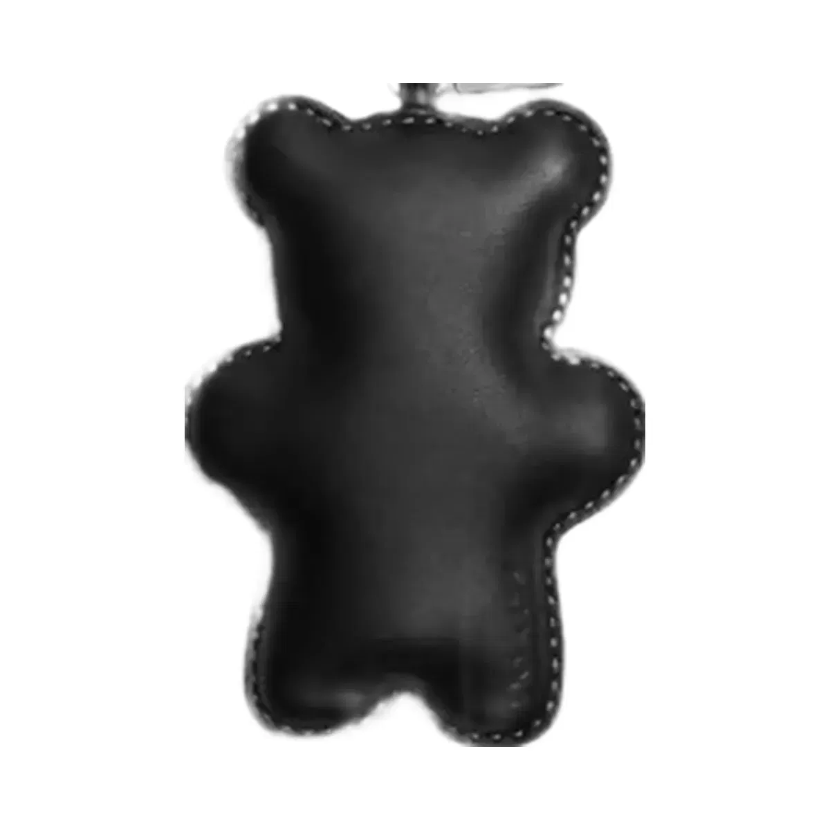 Coach Bear Puffy Bag Charm in Silver Black