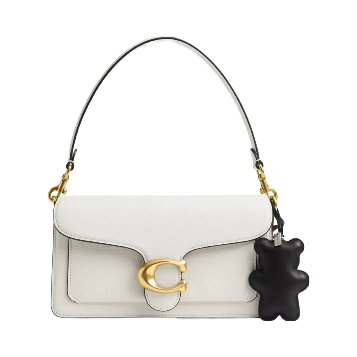 Coach Bear Puffy Bag Charm in Silver Black