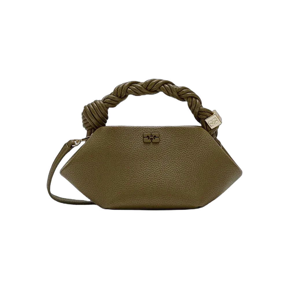 Ganni Mini Bou Bag in Green Grained