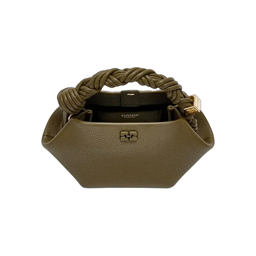 Ganni Mini Bou Bag in Green Grained