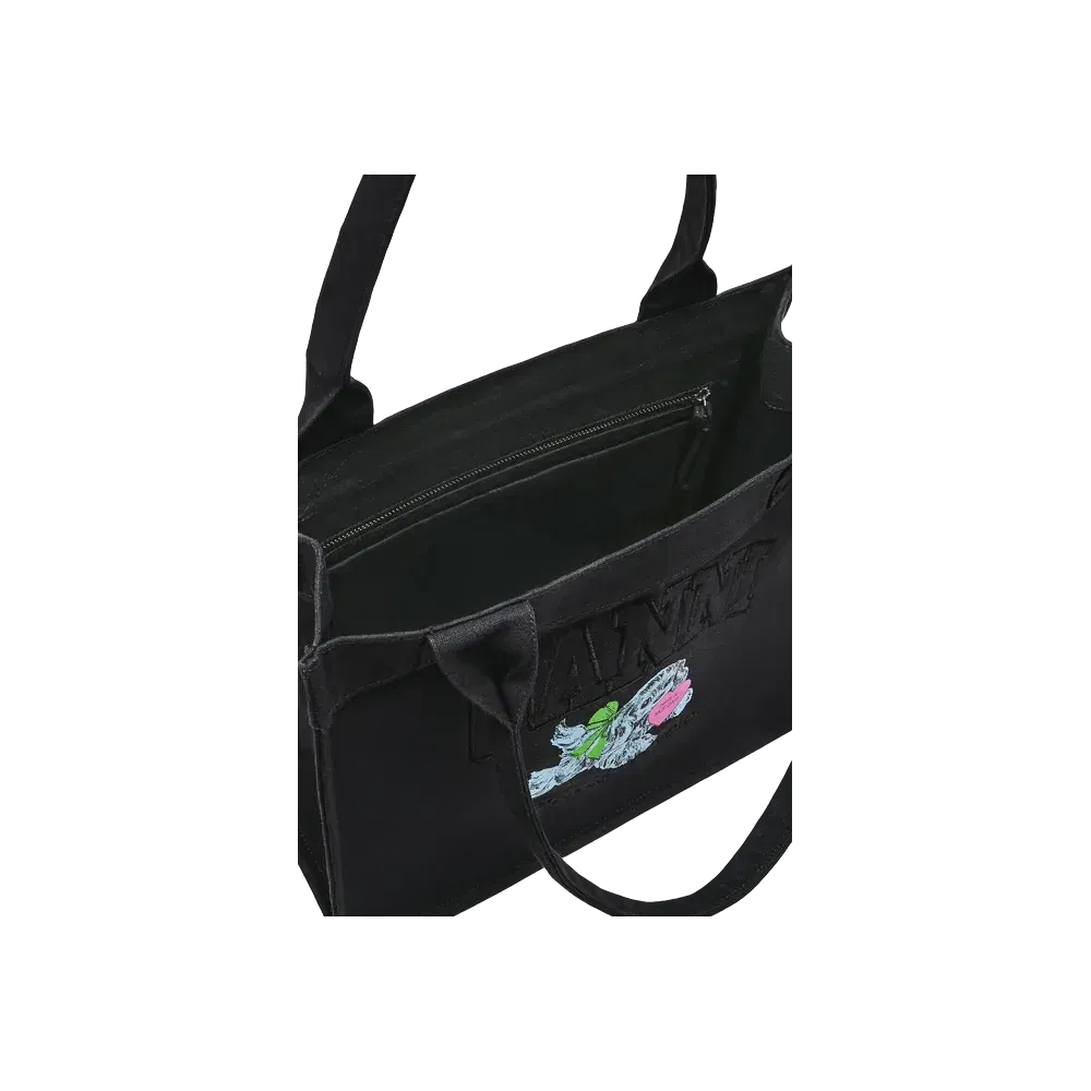 Ganni Black Puppy Large Tote