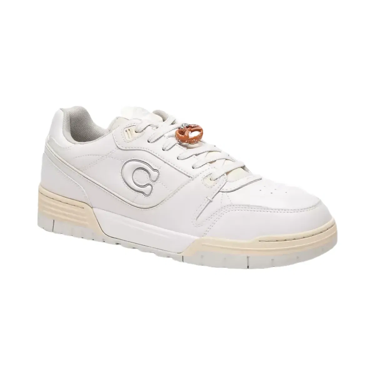 Coach Small Pretzel Shoe Charm in Silver Brown Multi