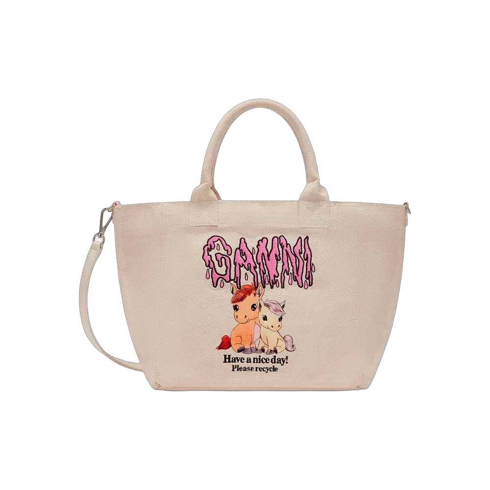 Ganni Small Easy Pony Printed Shopper