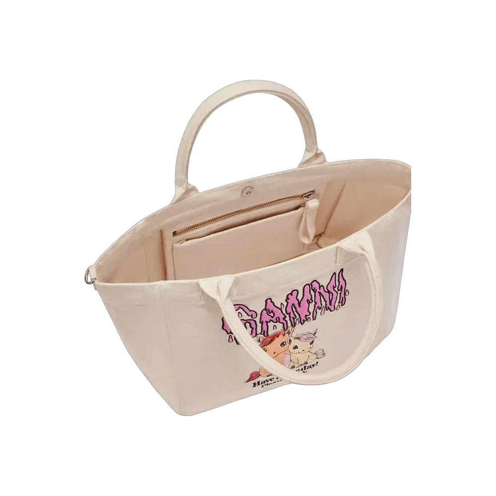 Ganni Small Easy Pony Printed Shopper