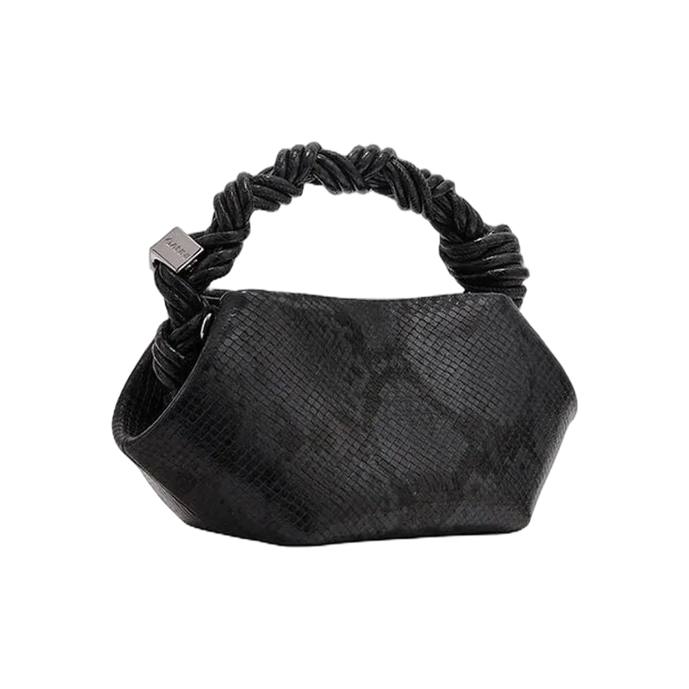 Ganni Black Snake Mini Bou Bag