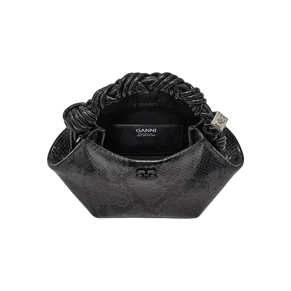 Ganni Black Snake Mini Bou Bag
