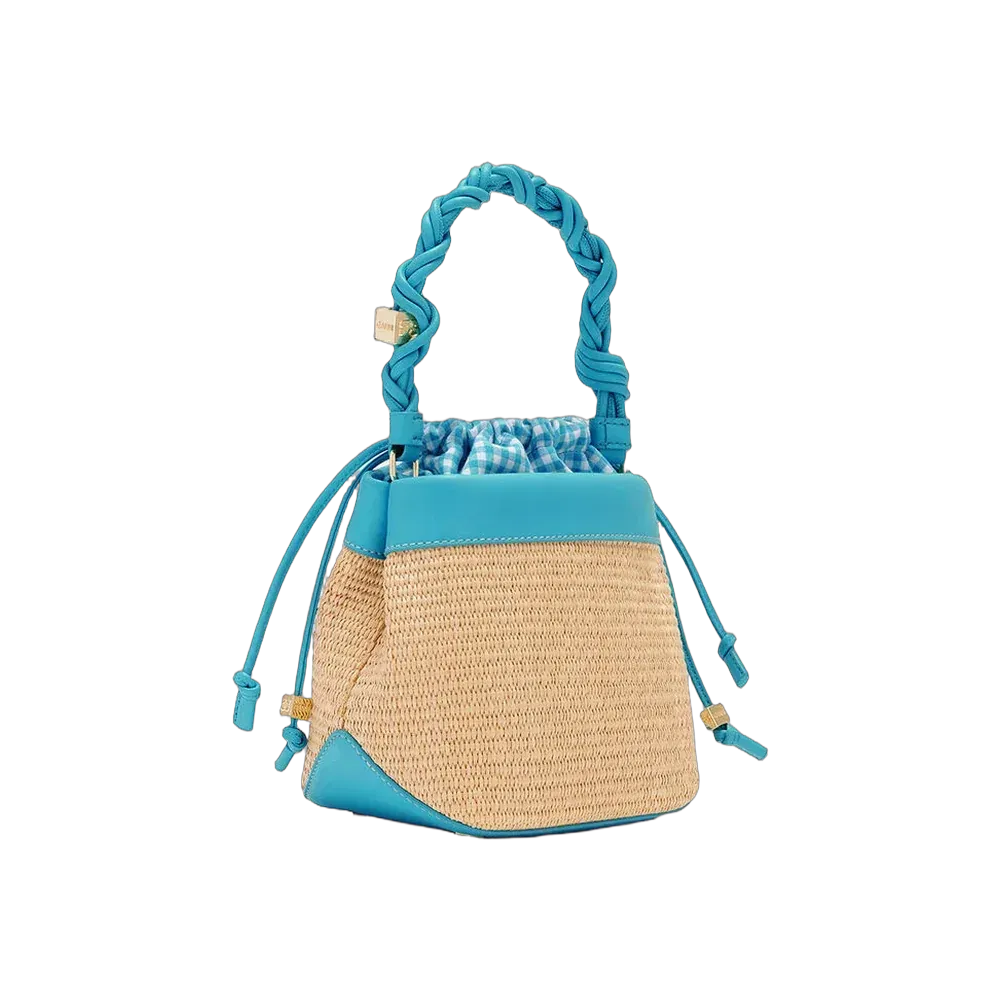 Ganni Bou Bucket Bag in Straw