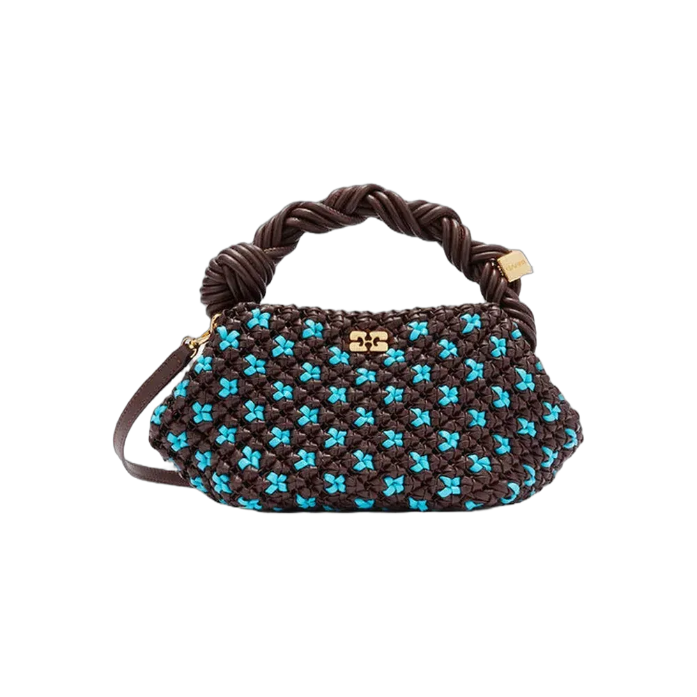 Ganni Mini Bou Bag in Braided Brown