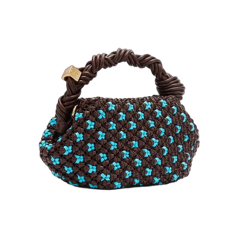 Ganni Mini Bou Bag in Braided Brown