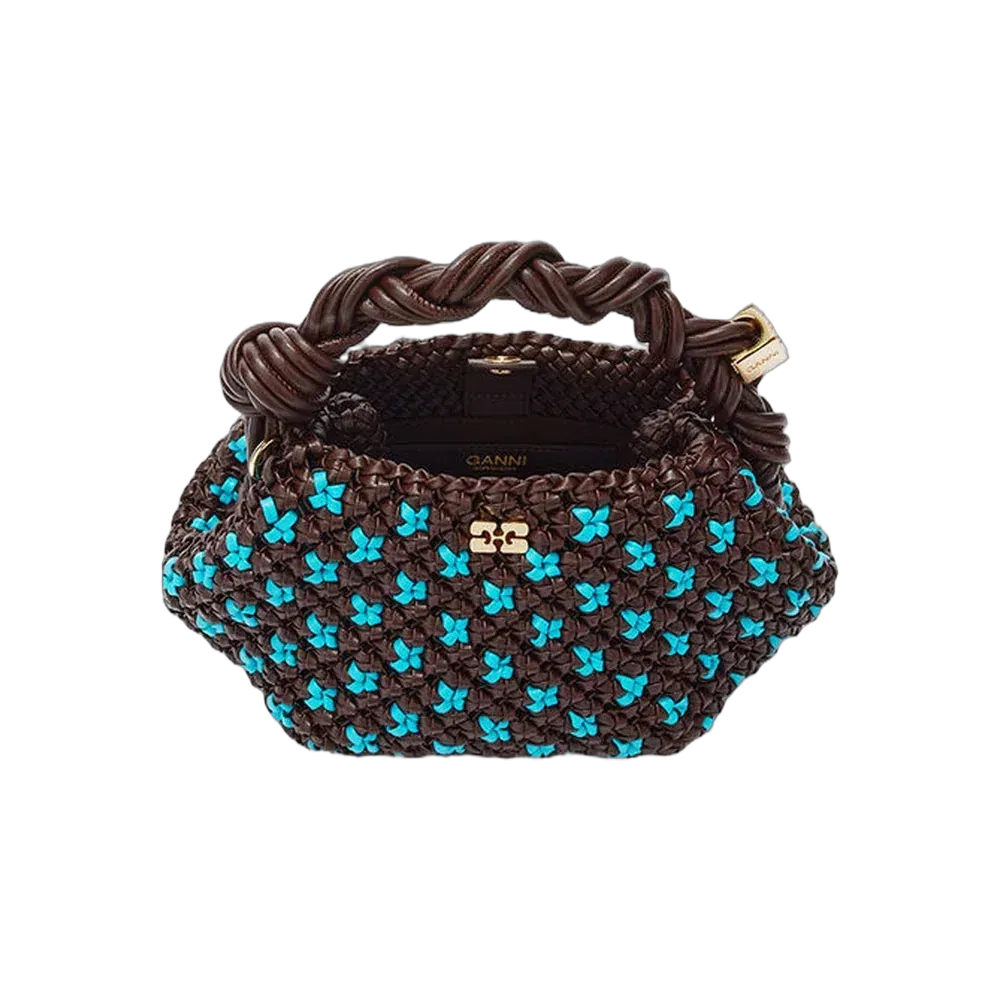 Ganni Mini Bou Bag in Braided Brown
