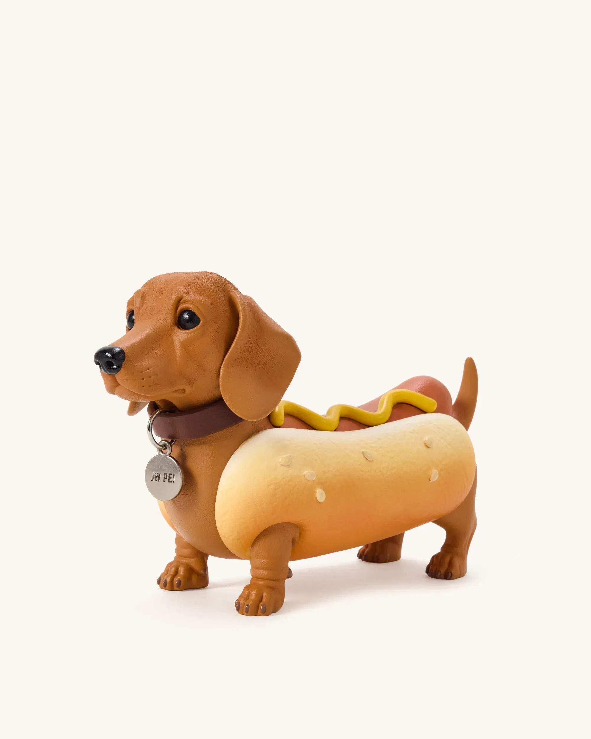 JW PEI Dachshund Hot Dog Bag Brown/Yellow