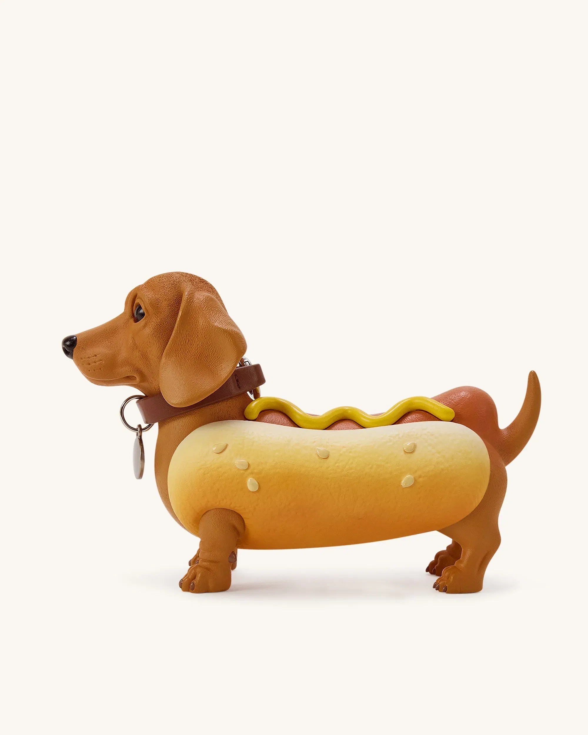 JW PEI Dachshund Hot Dog Bag Brown/Yellow
