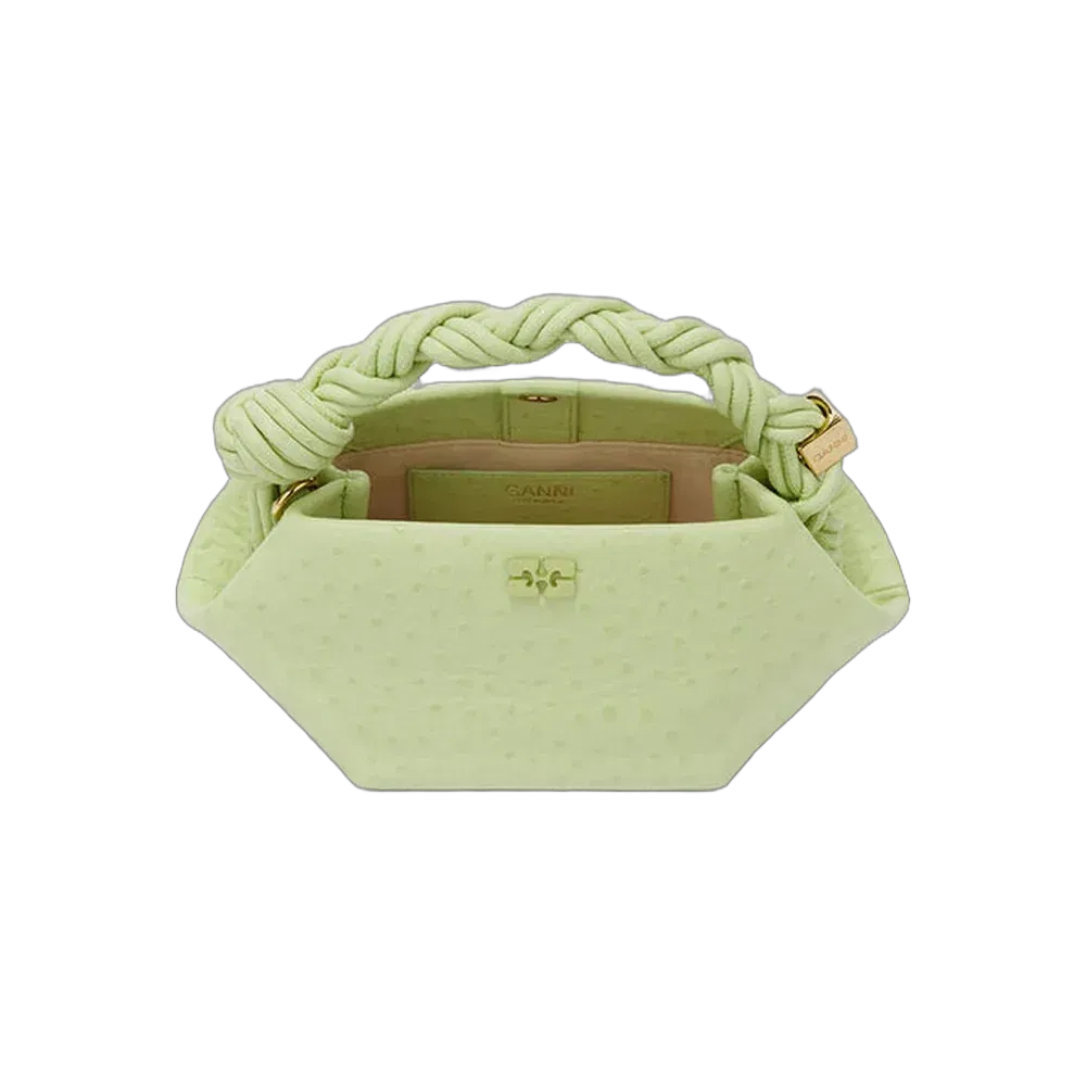 Ganni Mini Bou Bag in Green Ostrich