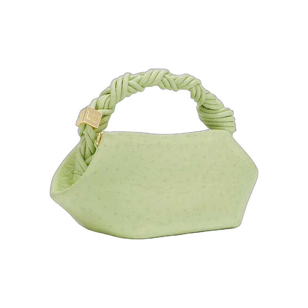 Ganni Mini Bou Bag in Green Ostrich
