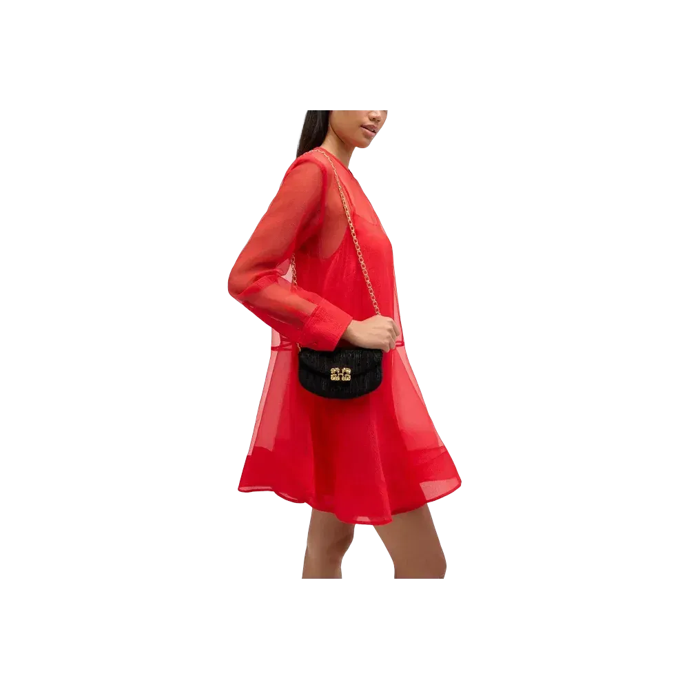 Ganni Lulu Wallet On Chain in Velvet Moire