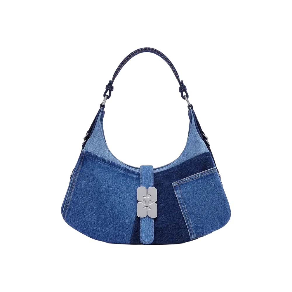 Ganni Small Kat Bag in Blue Denim