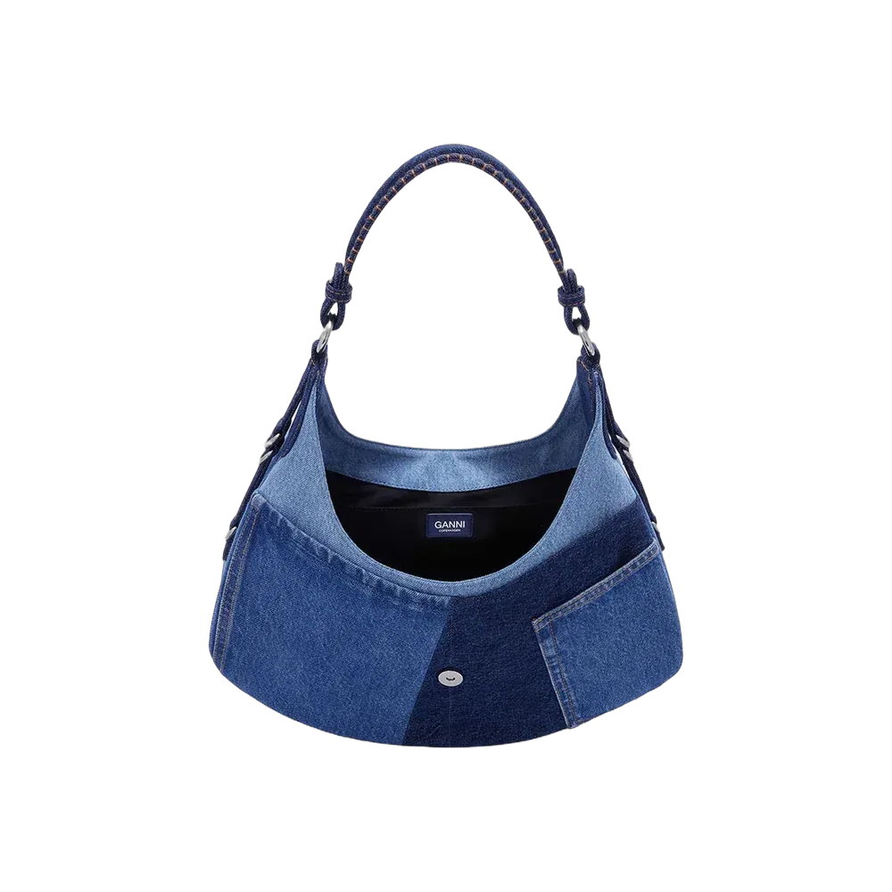 Ganni Small Kat Bag in Blue Denim