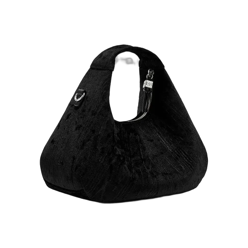 Ganni Velvet Moire Mini Hobo Bag