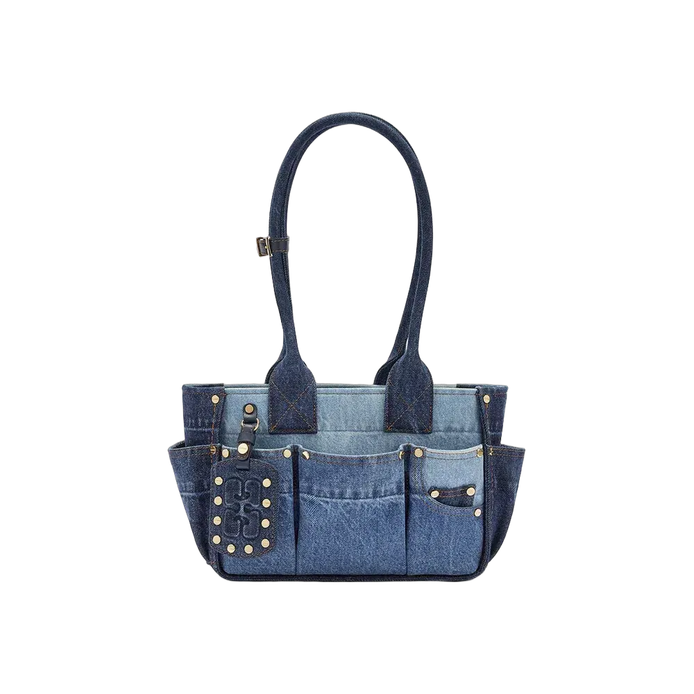 Ganni Small Posy Bag in Blue Denim