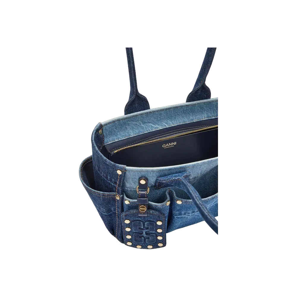 Ganni Small Posy Bag in Blue Denim