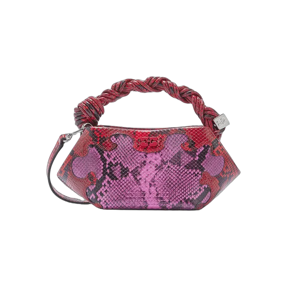 Ganni Mini Bou Bag in Pink Snake