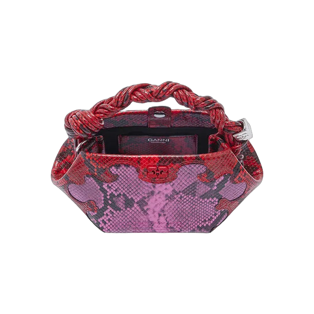 Ganni Mini Bou Bag in Pink Snake