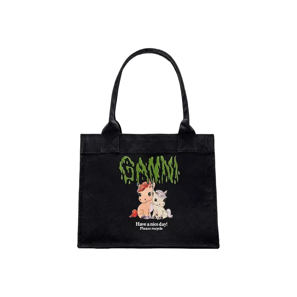 Ganni Pony Printed Large Tote
