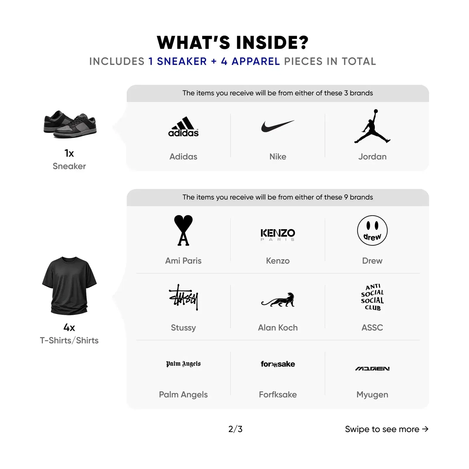 Mystery Box - Closest (Worth AED 1,100) (For Him) [1 Pair Sneakers + 4 Global Hype Apparel Inside]