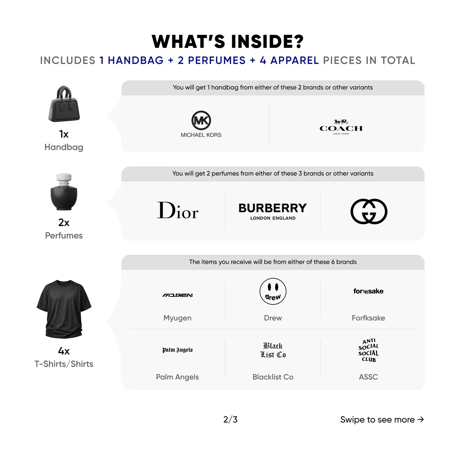 Mystery Box - Soulmate (Worth AED 2,700) (For Her) [Luxury Handbag + 2 Luxury Perfumes + 4 Global Hype Tops Inside]