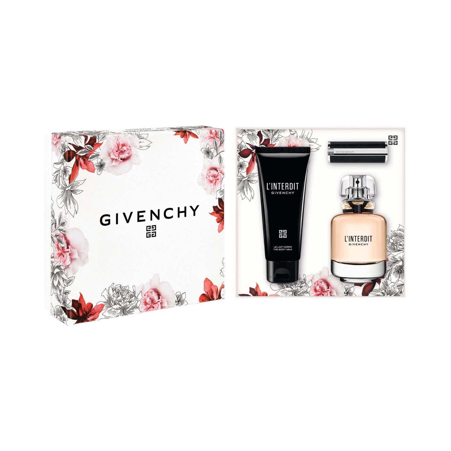 Givenchy L'Interdit Gift Set (Eau De Parfum 50ml + Body Lotion 75ml + Le Rouge Interdit 333) - Givenchy
